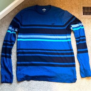 Hollister Men's Blue Striped Shirt